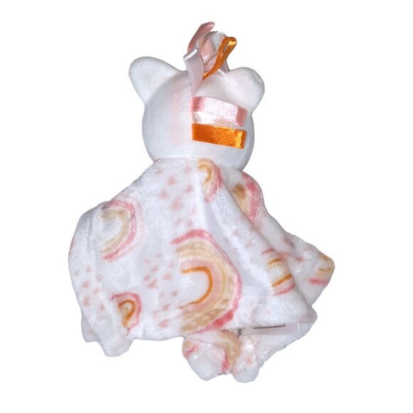 Baby Kiss Unicorn Rainbow Ribbon Taggies Lovey Security Blanket 9" X 10" - Picture 3 of 6